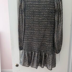 Taupe and brown dress